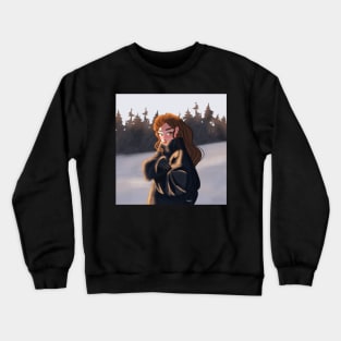 Winter Girl Illustration Crewneck Sweatshirt